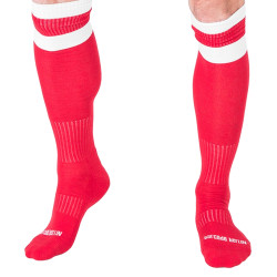 Barcode Berlin Chaussettes Football Socks Rouge-Blanc